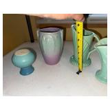 Collection of 4 Vintage USA Pottery Vases and Pitcher