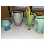 Collection of 4 Vintage USA Pottery Vases and Pitcher