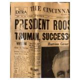 Vintage Ephemera and Book Collection with Newspapers and Cookbooks