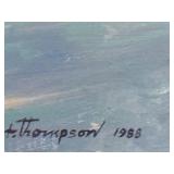 Framed Print by H. Thompson 1988 - Rowboat on Lake 49x37