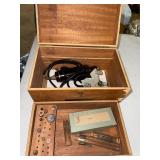 Vintage Electric Engraving Tool Kit with Wooden Case and Accessories