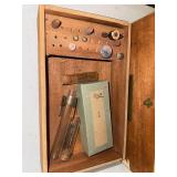 Vintage Electric Engraving Tool Kit with Wooden Case and Accessories