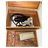Vintage Electric Engraving Tool Kit with Wooden Case and Accessories