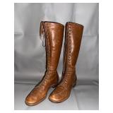 Vintage Endicott Johnson Tall Brown Leather Lace-Up Boots