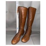 Vintage Endicott Johnson Tall Brown Leather Lace-Up Boots