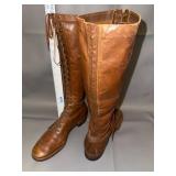 Vintage Endicott Johnson Tall Brown Leather Lace-Up Boots