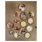 Collection of 14 Decorative Plates Hand-Painted and Porcelain Mix