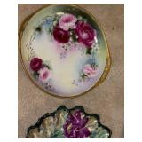 Collection of 14 Decorative Plates Hand-Painted and Porcelain Mix