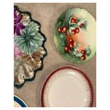 Collection of 14 Decorative Plates Hand-Painted and Porcelain Mix