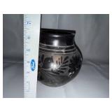 1999 Black Pottery Vase by Teresita Medel Lucero Santa Clara Pueblo