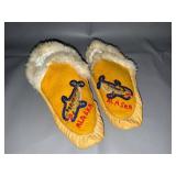 Alaska Embroidered Shearling Moccasin Slippers