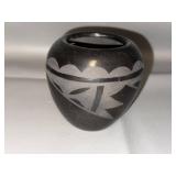 Signed Santa Clara Blackware Pottery Vase by Hova & Gladis Naranjo