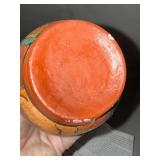 Collection of 4 Native American-Style Pottery Vases with Etched and Painted Designs