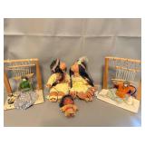 Collection of Native American Dolls and Handcrafted Weaving Figures