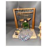 Collection of Native American Dolls and Handcrafted Weaving Figures