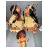 Collection of Native American Dolls and Handcrafted Weaving Figures