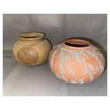 Set of 2 Southwestern Pottery Vases, Signed Dixon NM Johnson Pottery