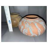 Set of 2 Southwestern Pottery Vases, Signed Dixon NM Johnson Pottery