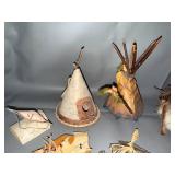 Collection of Native American Style Miniatures and Tribal Decor Items