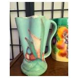 Set of 3 Vintage Hand-Painted Ceramic Pitchers