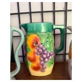 Set of 3 Vintage Hand-Painted Ceramic Pitchers