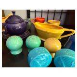 Fiesta Mix Color Tableware Collection - Creamers, Teapot, Cups, Salt and Pepper Shakers