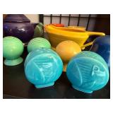 Fiesta Mix Color Tableware Collection - Creamers, Teapot, Cups, Salt and Pepper Shakers
