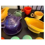 Fiesta Mix Color Tableware Collection - Creamers, Teapot, Cups, Salt and Pepper Shakers