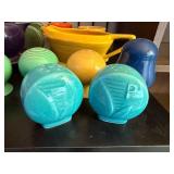 Fiesta Mix Color Tableware Collection - Creamers, Teapot, Cups, Salt and Pepper Shakers