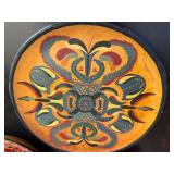 Set of 3 Hand-Painted Wooden Folk Art Bowls