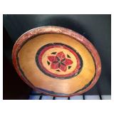Set of 3 Hand-Painted Wooden Folk Art Bowls