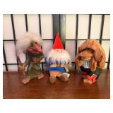 Set of 3 Scandinavian Troll and Gnome Figurines