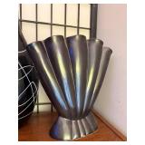 Collection of 4 Black Art Pottery Vessels and Vases, Including Red Wing and Modern Glass