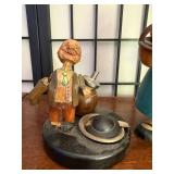 Collection of 4 Vintage Hand-Painted Wooden Figurines