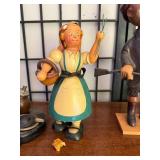 Collection of 4 Vintage Hand-Painted Wooden Figurines
