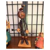 Collection of 4 Vintage Hand-Painted Wooden Figurines