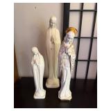 Set of 3 Vintage Porcelain Virgin Mary Figurines Germany Japan