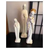 Set of 3 Vintage Porcelain Virgin Mary Figurines Germany Japan