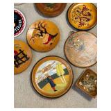 Collection of 10 Hand-Painted Scandinavian Folk Art Wall Plaques and Plates