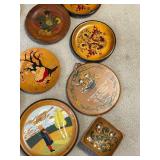 Collection of 10 Hand-Painted Scandinavian Folk Art Wall Plaques and Plates