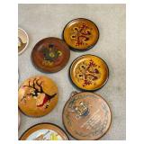 Collection of 10 Hand-Painted Scandinavian Folk Art Wall Plaques and Plates