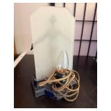 Art Deco Nude Figural Table Lamp with Frosted Glass Panel