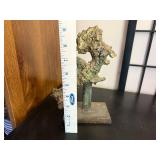 Signed Abstract Metal Sculpture on Stand by L. Lucas