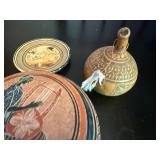Set of 4 Greek Ceramic Decorative Plates and Trinket Boxes with Classical Motifs