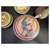Set of 4 Greek Ceramic Decorative Plates and Trinket Boxes with Classical Motifs