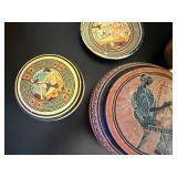 Set of 4 Greek Ceramic Decorative Plates and Trinket Boxes with Classical Motifs