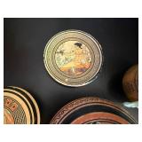 Set of 4 Greek Ceramic Decorative Plates and Trinket Boxes with Classical Motifs