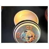 Set of 4 Greek Ceramic Decorative Plates and Trinket Boxes with Classical Motifs