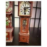 Set of 3 Vintage Wooden Miniature Grandfather Clocks Germany