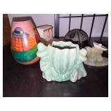 Collection of 6 Southwest Decor Items Including Pottery, Figurines, and Framed Art